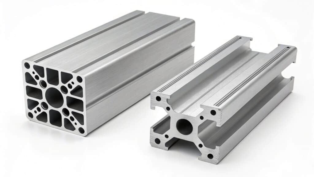 alt with keywords: diagram comparing the extrusion process with the forging process for aluminum